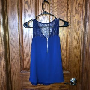 Dressy Tank Top with Gold Zipper